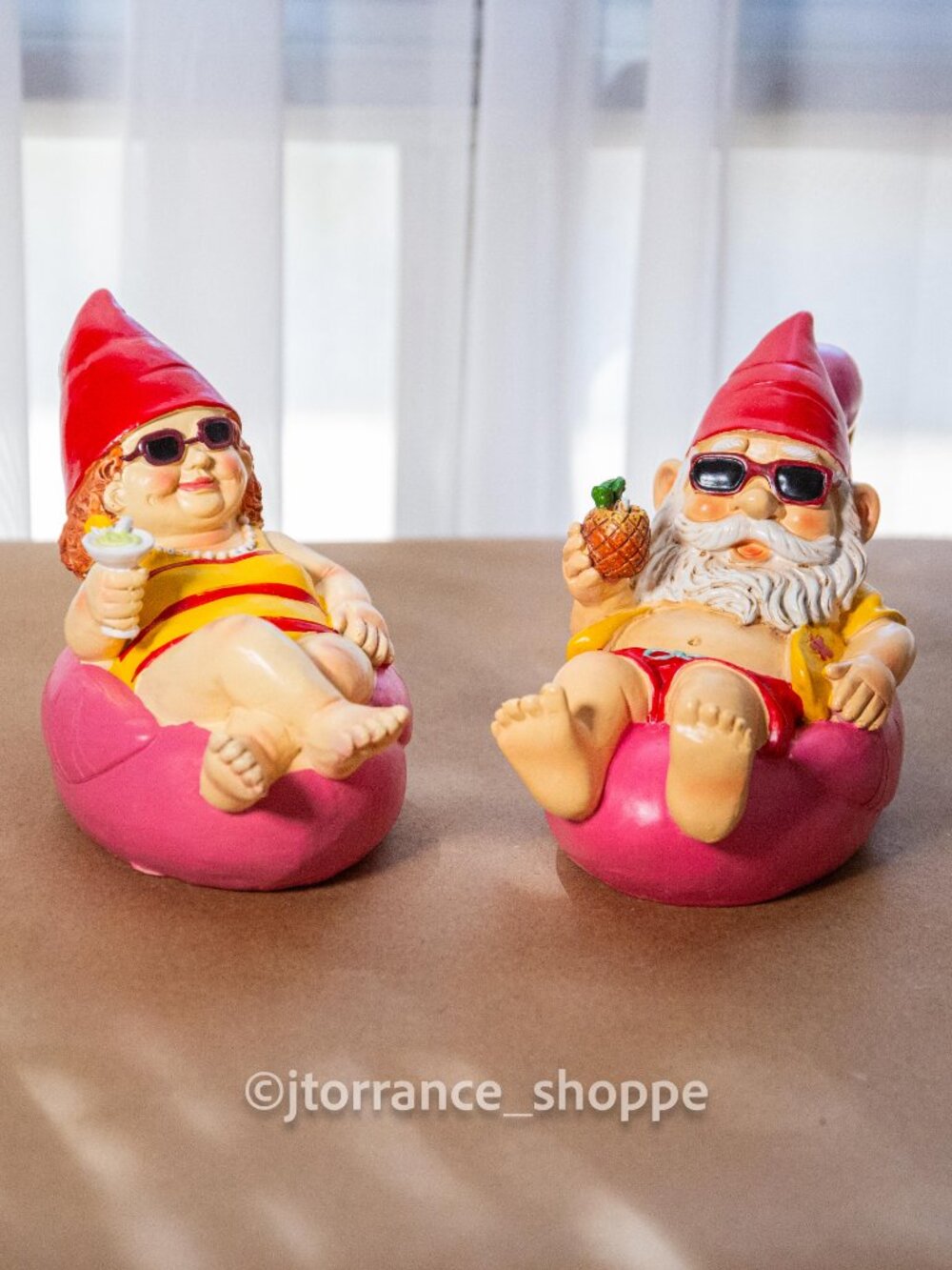 Shefio Gnorbert & Gertrude for home garden decorations, Cute Gnomes flamingo NEW